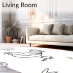 Farmhouse Black And White Rooster Collection Rug