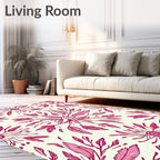 Vibrant Pink Floral Radiating Bloom Rug