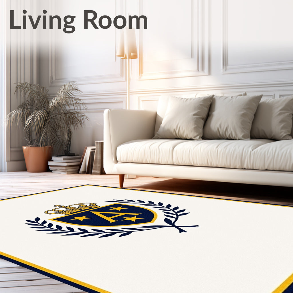 Golden Crown A Emblem Laurel Wreath Rug