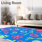 Colorful Alphabet Ocean Creatures Rug
