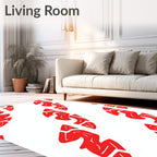 Bold Red Abstract Chain Rug