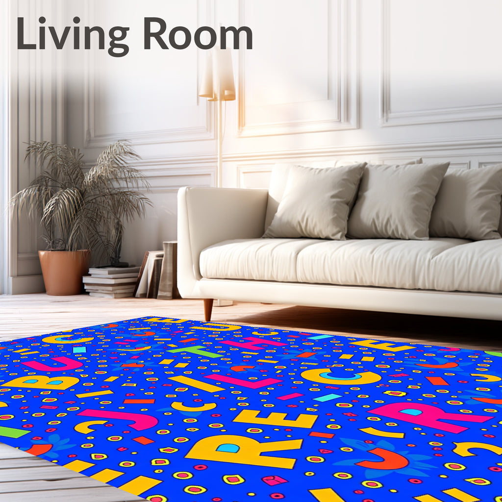 Bright Alphabet Garden Scatter Rug