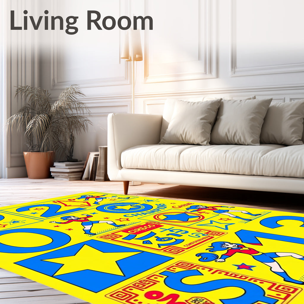 Retro Superhero Comic Starburst Rug