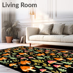 Whimsical Fox and Mushroom Forest Rug