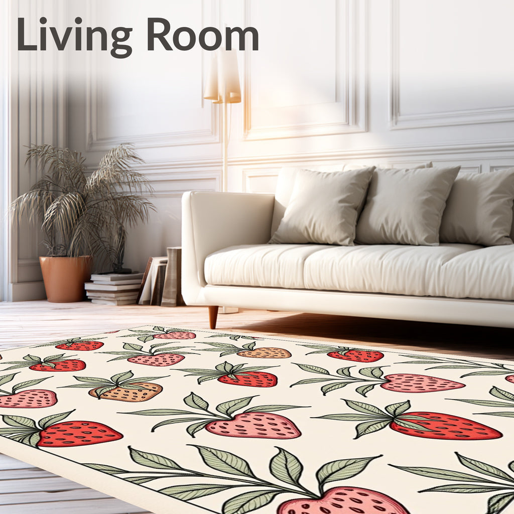 Vintage Strawberry Garden Cream Rug