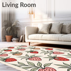 Vintage Strawberry Garden Cream Rug