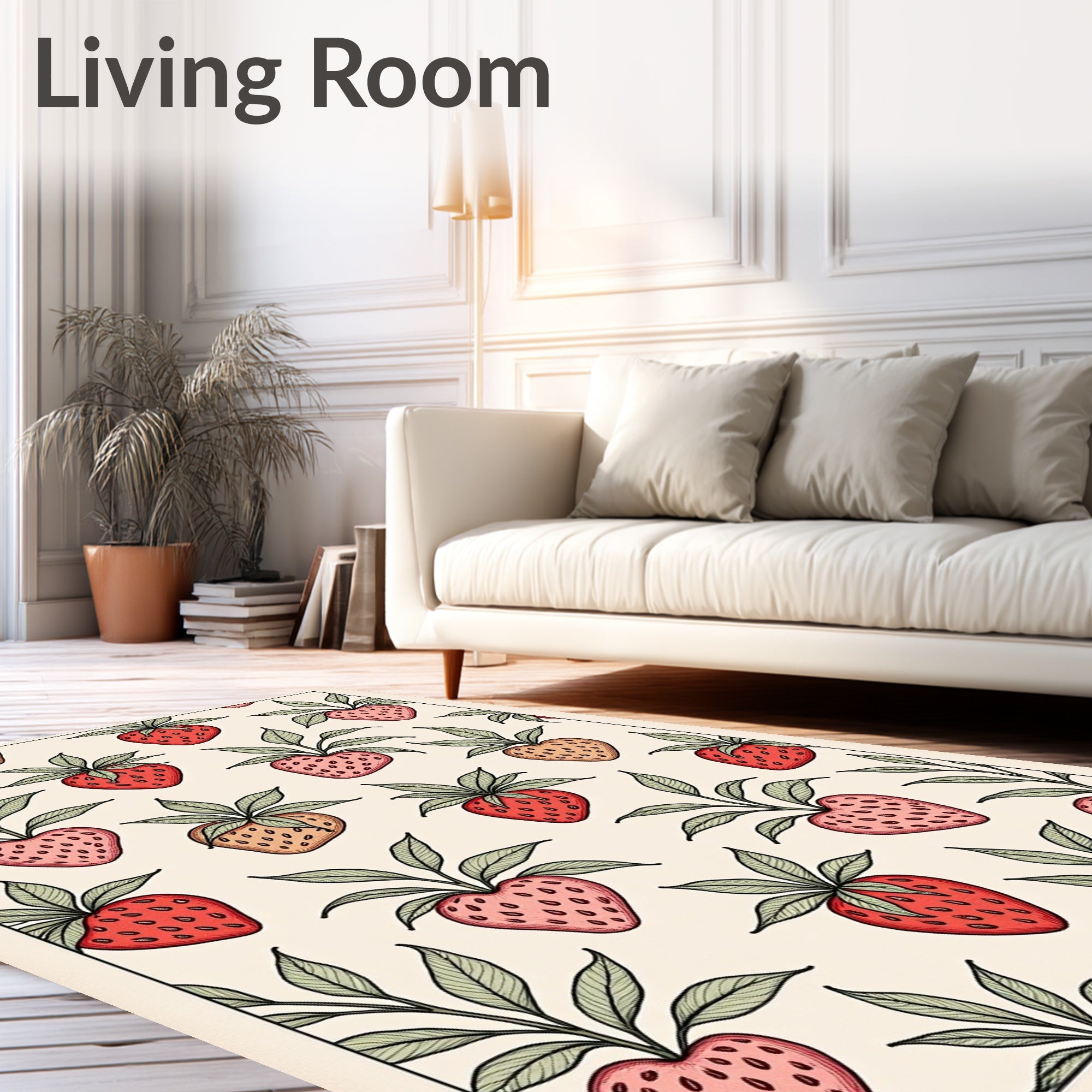 Vintage Strawberry Garden Cream Rug