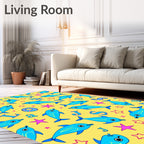 Blue Dolphin Star Alphabet Fun Rug