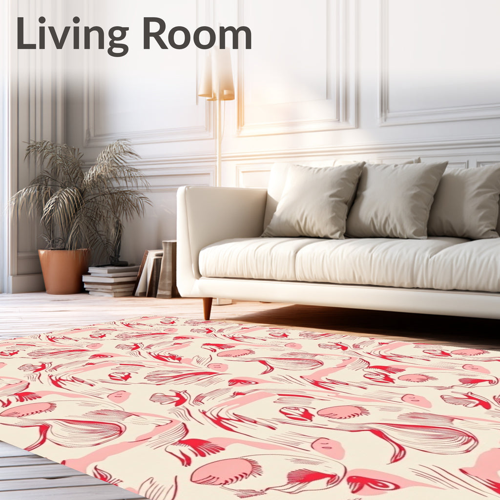 Crimson and Pink Organic Swirl Rug