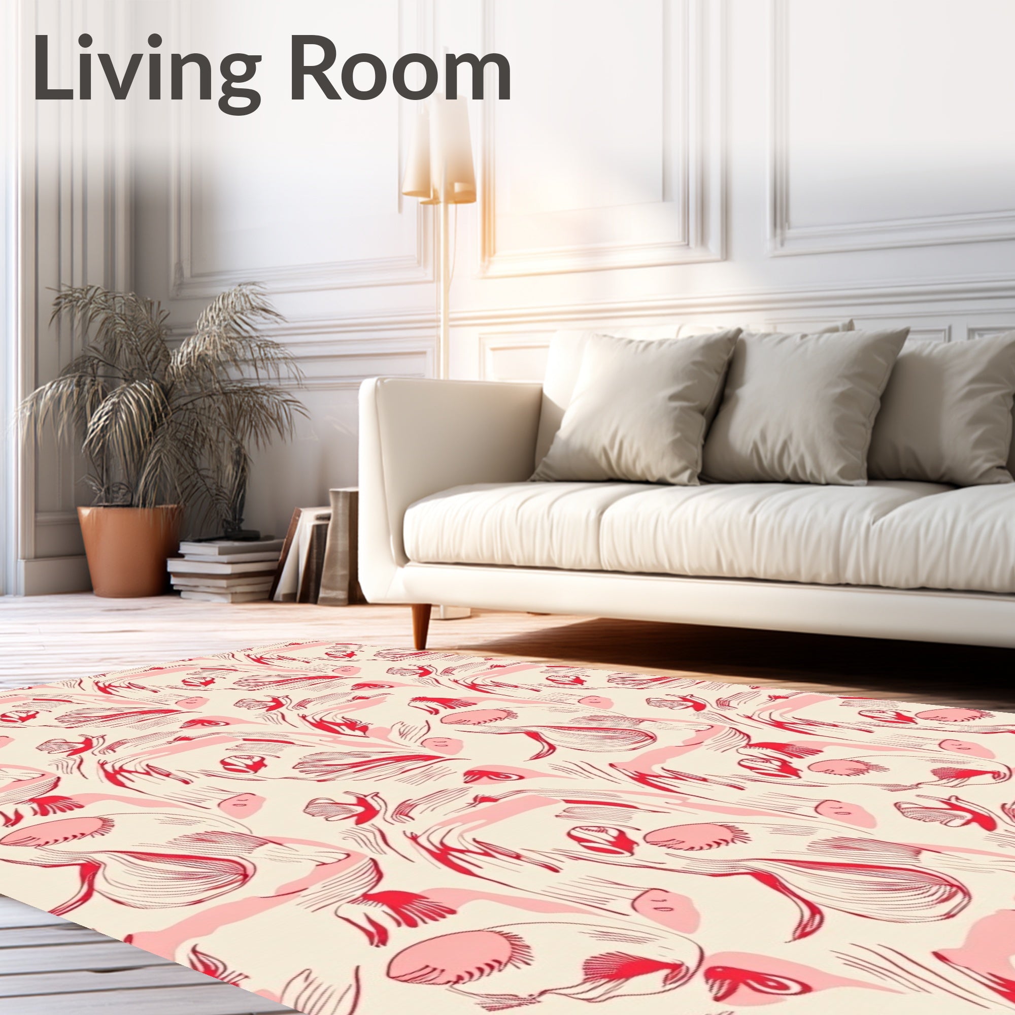 Crimson and Pink Organic Swirl Rug