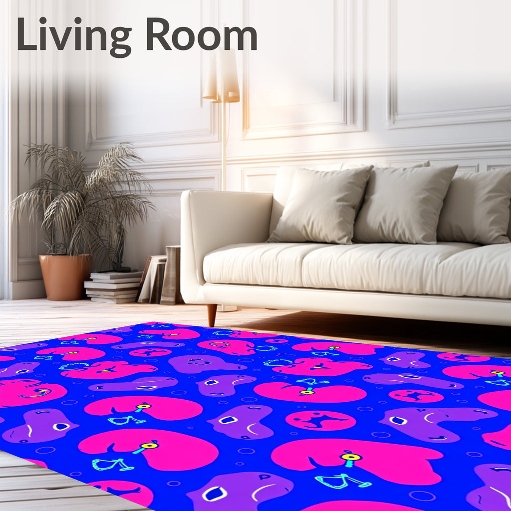 Vibrant Pink Purple Blob Collage Rug