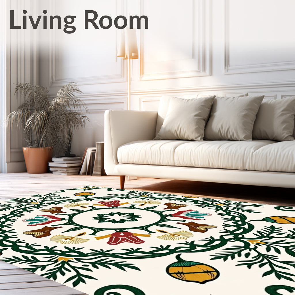 Earthy Tone Botanical Medallion Rug