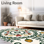 Earthy Tone Botanical Medallion Rug
