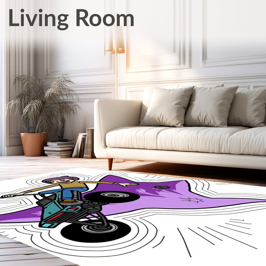 Extreme Stunt Rider Purple Blast Rug