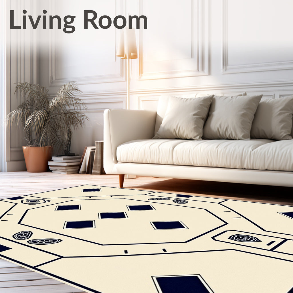 Nautical Navy Diamond Geometric Arrangement Rug