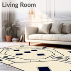 Nautical Navy Diamond Geometric Arrangement Rug
