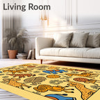 Playful Safari Animals Yellow Scatter Rug