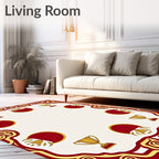 Regal Gold Trophy Red Medallion Border Rug