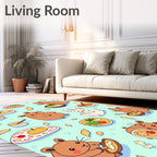 Cute Hamster Noodle Bowl Repeat Rug