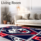 Bold Husky Face Diamond Repeating Art Rug