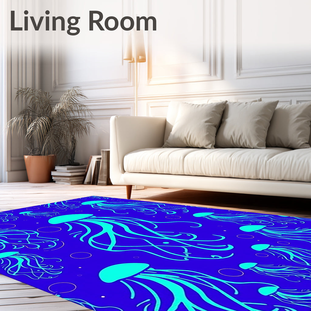 Aqua Jellyfish Ocean Repeats Rug