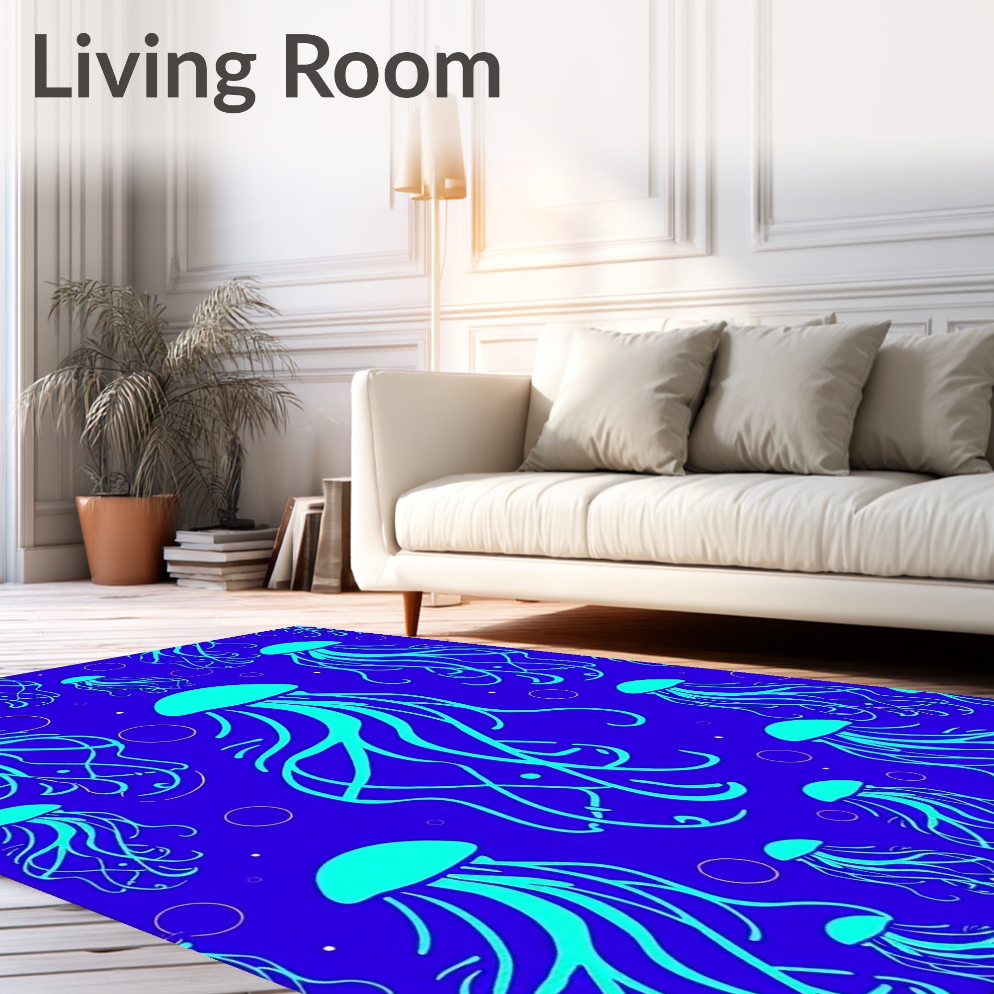 Aqua Jellyfish Ocean Repeats Rug