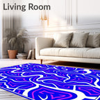 Bold Blue Pink Abstract Flow Rug