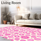 Cute Pink Starburst Organic Shape Rug