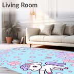 Whimsical Unicorn Floral Butterfly Pastel Rug