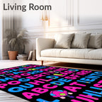 Funky Alphabet Collage Rug