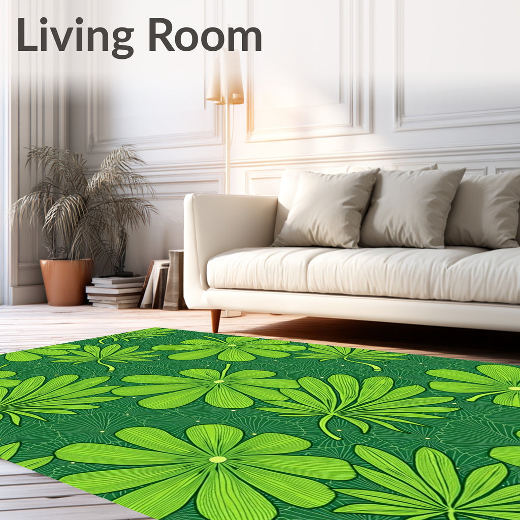 Emerald Green Exotic Botanical Rug