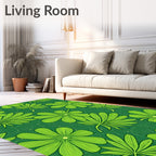 Emerald Green Exotic Botanical Rug