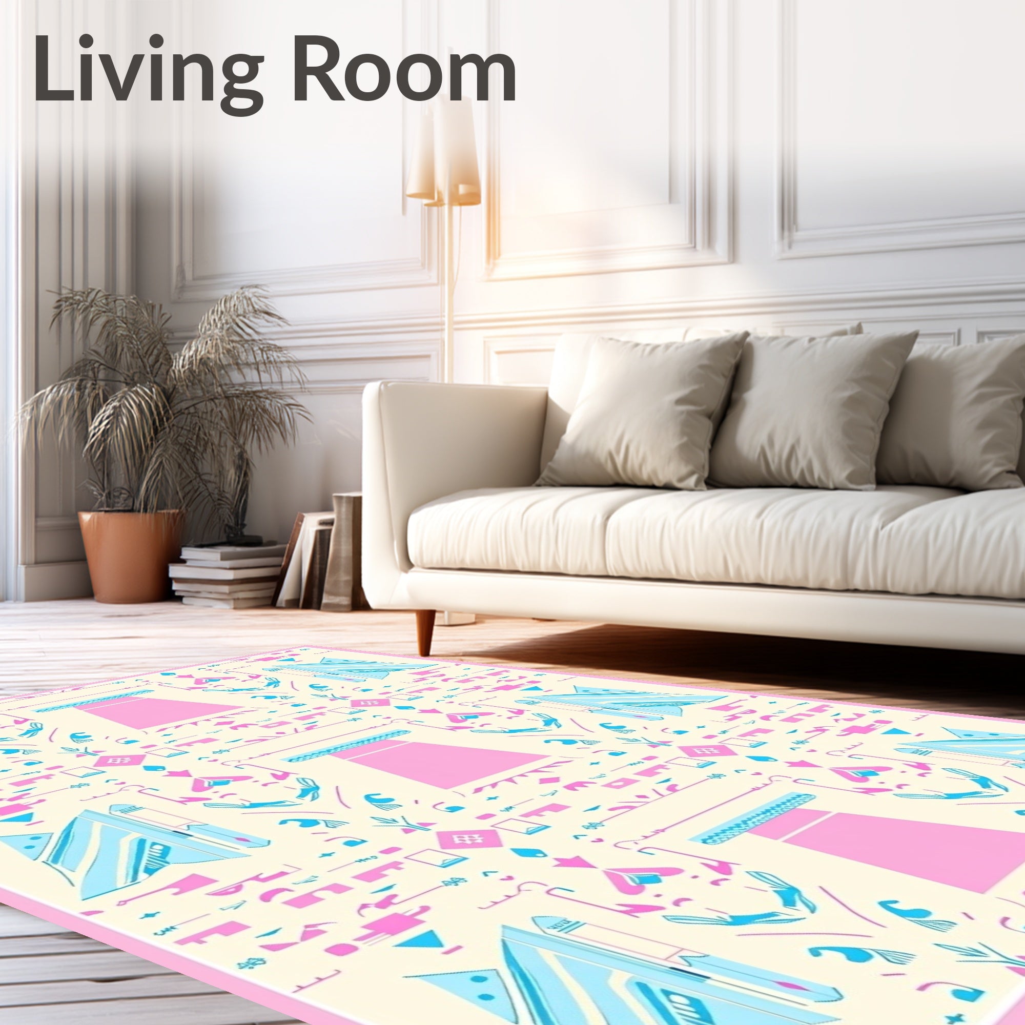 Pastel Geometric Futuristic Abstract Rug