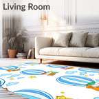 Whimsical Hot Air Balloon Adventure Rug