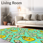 Yellow Money Bags and Bills All-Over Rug