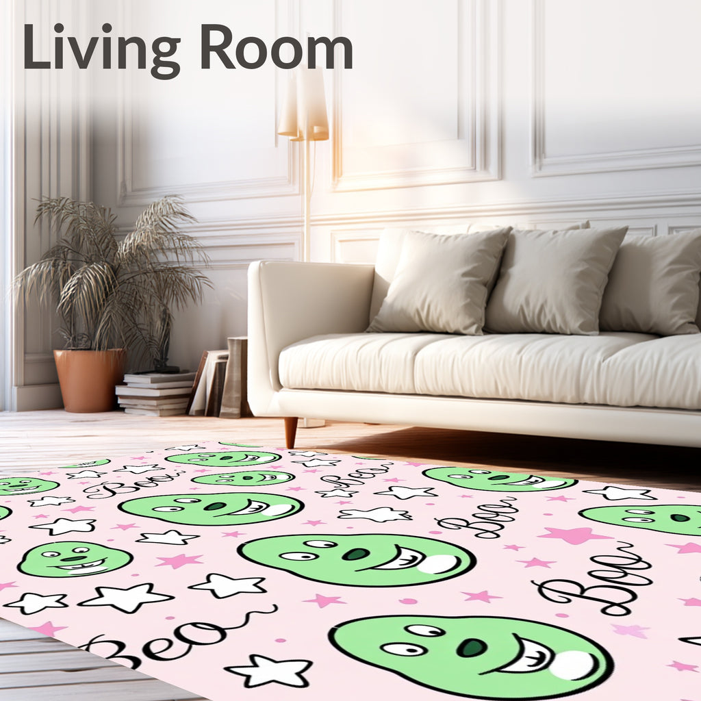 Pink Avocado Stars Halloween Rug