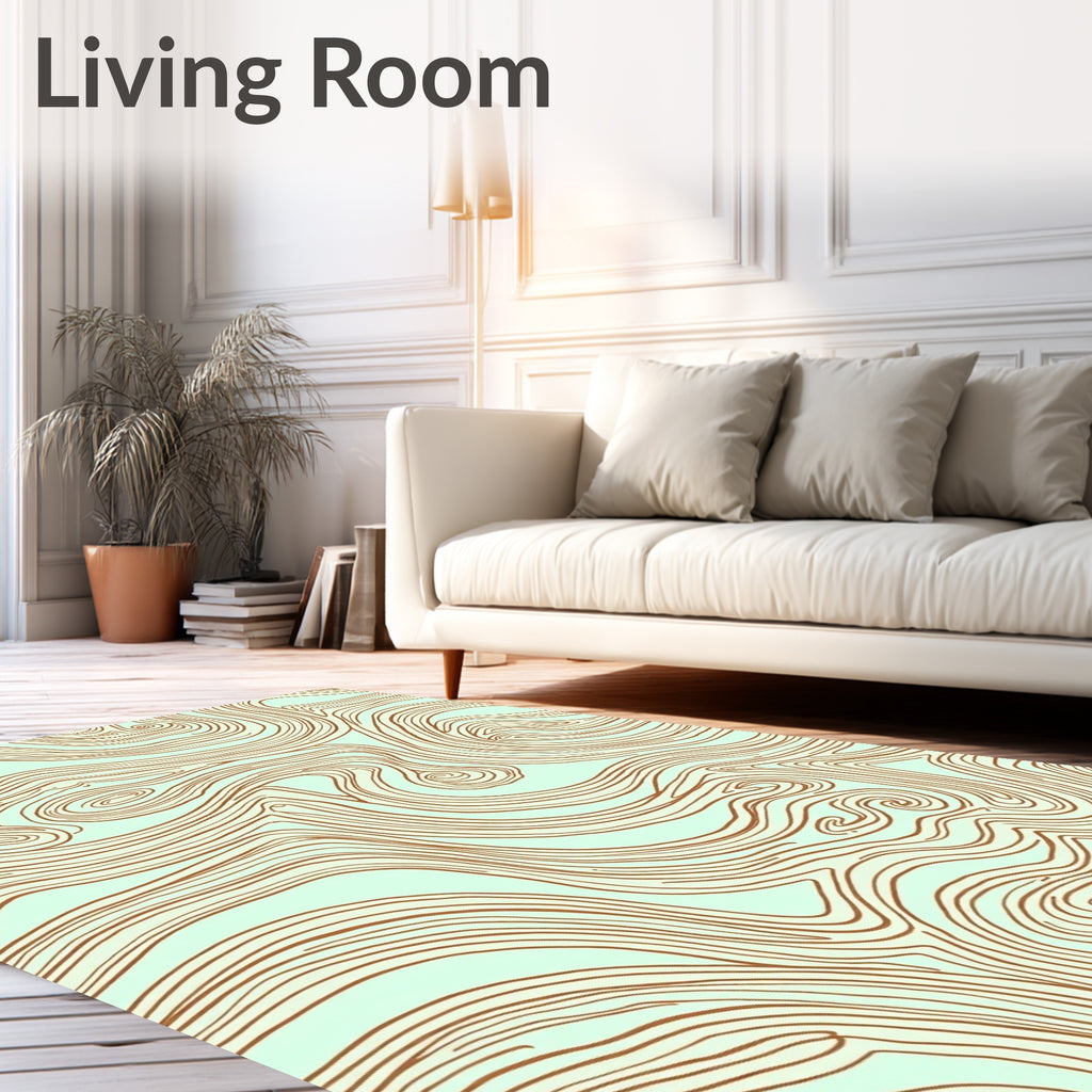 Brown Swirl Topography Abstract Rug