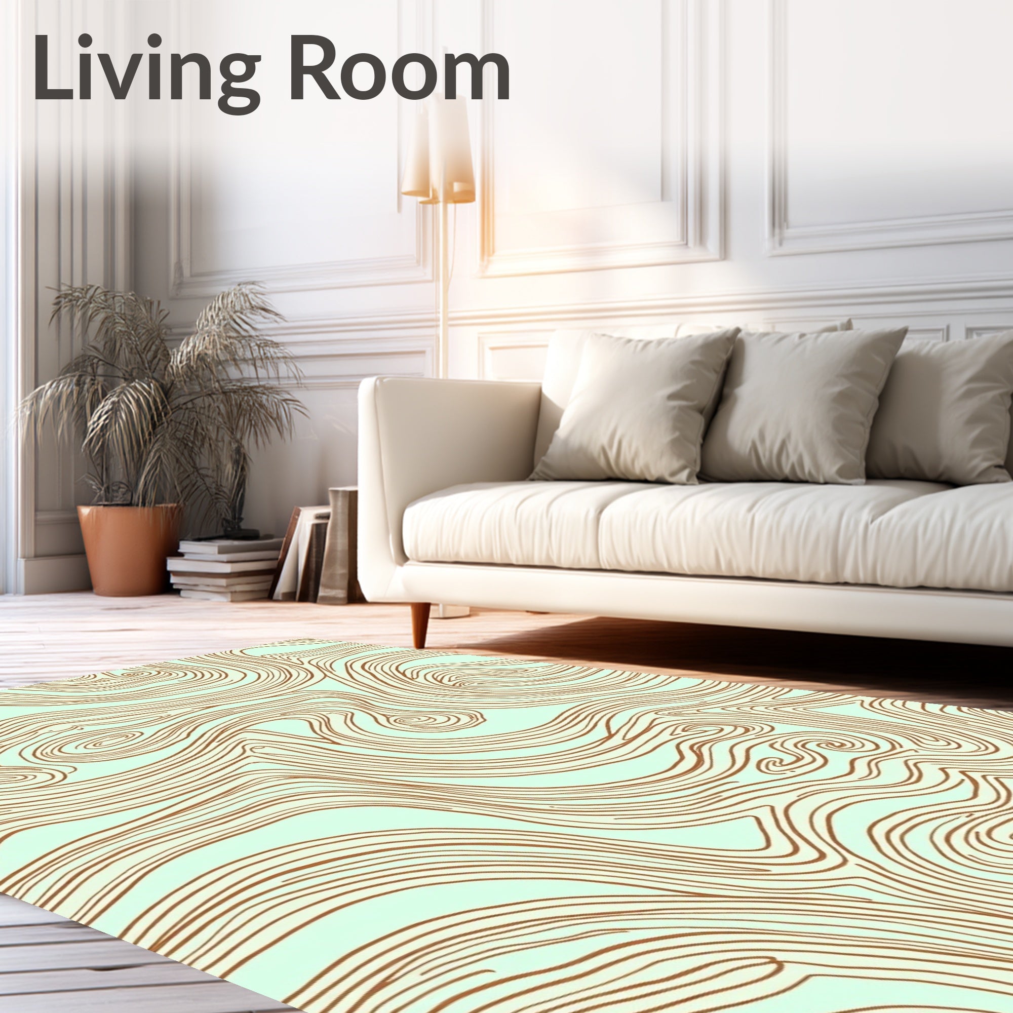 Brown Swirl Topography Abstract Rug