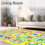 Playful Cartoon Animal Collection Rug
