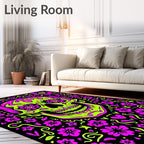 Neon Skull Floral Fiesta Rug