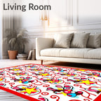 Whimsical Yellow Star Cartoon Delight Rug