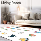 Playful Pet Plant Collage Rug