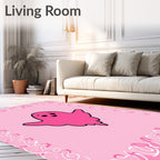 Sweet Pink Ghost Border Rug
