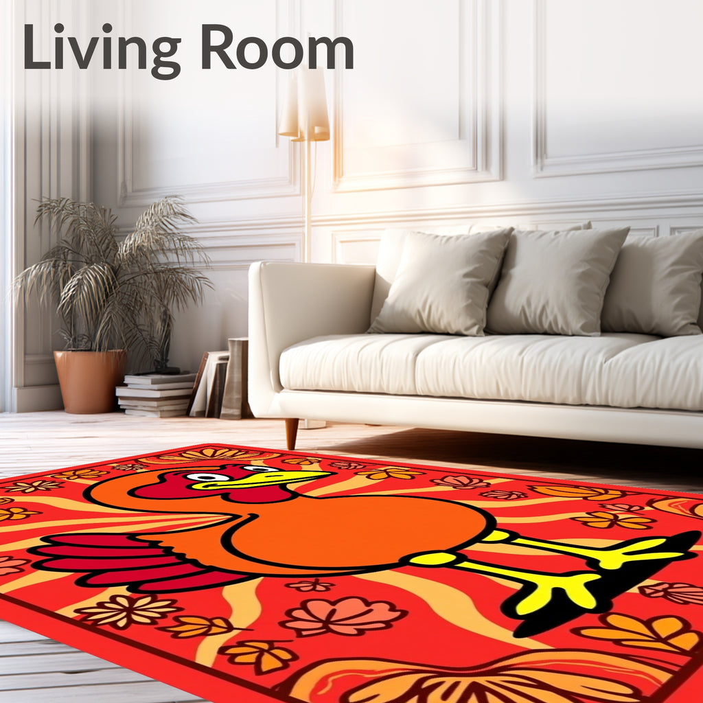 Autumn Turkey Floral Ray Rug