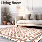 Geometric Orange Gray Diamond Trail Rug