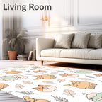 Cute Fox and Owl Autumn Leaves Rug