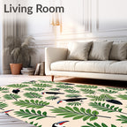 Tropical Toucan Foliage Cream Rug