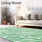 Green Organic Stripe Abstract Rug
