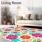 Vibrant Multi-Color Floral Garden Rug
