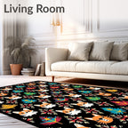 Whimsical Corgi Christmas Tree Collage Rug